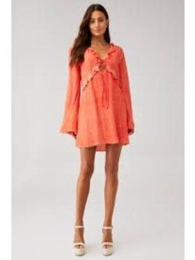 Rococo Sand River Short Dress Orange Womens Size Small